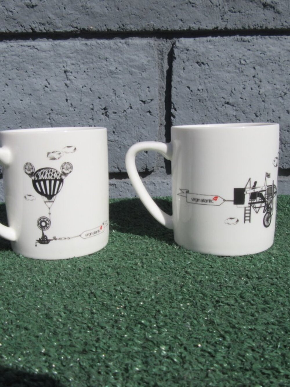 Set of 2 Virgin Atlantic Airline Robert Welch Coffee Mugs